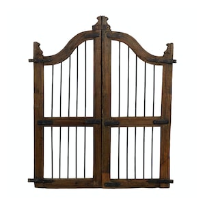 Architectural Salvage Gate Wall Art Vintage Wood Doors Wall Decor Reclaimed Wood Gate Wall Hanging Wood and Iron Wall Art Farmhouse Decor