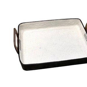 Off White Cowhide Tray Cowhide Valet Tray Cowhide Coffee Table Tray Cowhide Catch All Tray Cowhide Leather Ottoman Tray Leather Key Holder