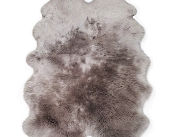 Taupe Sheepskin Rug Taupe Sheepskin Throw Rug Sheepskin Area Rug Taupe Lamb Fur DIY Craft Supplies Upholstery Grade