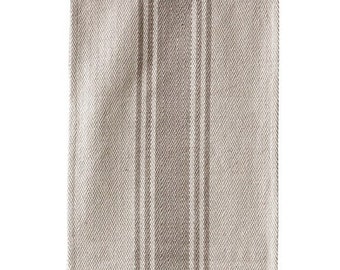 Beige Stripe Cotton Canvas Table Runner, French Provincial Style (72"L x 14"W)