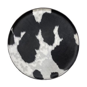 Black White Cowhide Tray Cowhide Leather Tray Cowhide Leather Valet Tray Cowhide Leather Ottoman Tray Cowhide Coffee Table Tray