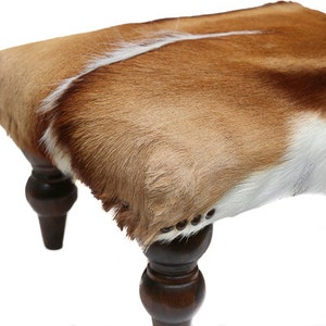 African Springbok Ottoman Cowhide Ottoman Cowhide Stool Cowhide Footstool South Africa Furniture Rustic Home Decor