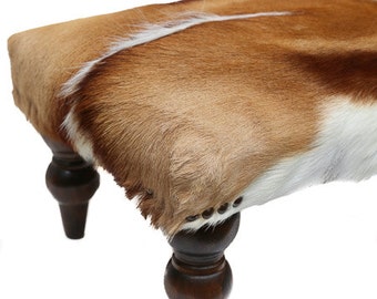 African Springbok Ottoman Cowhide Ottoman Cowhide Stool Cowhide Footstool South Africa Furniture Rustic Home Decor