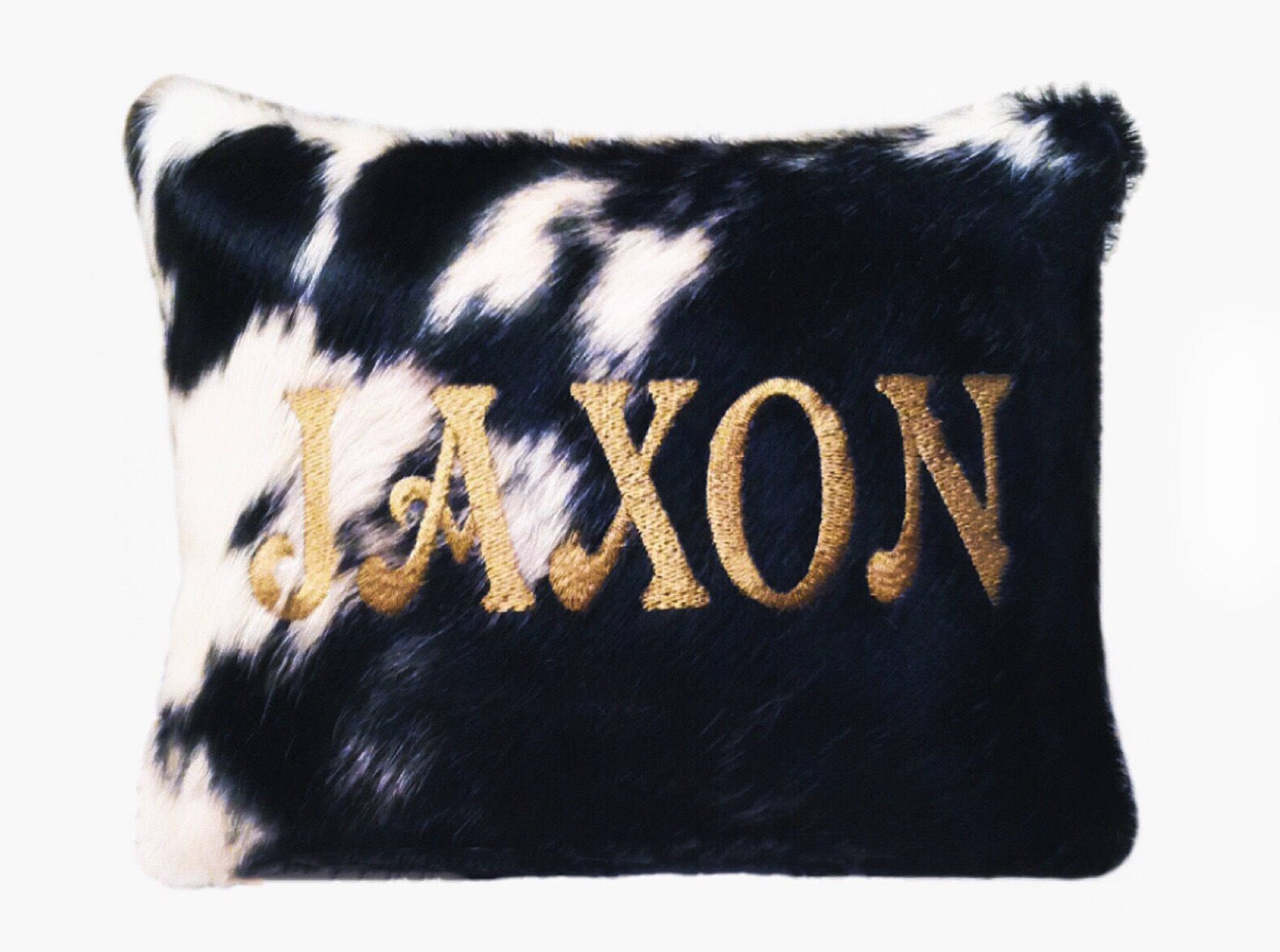 Personalized Initial Cowhide Pillow Custom Cowhide Pillow Etsy