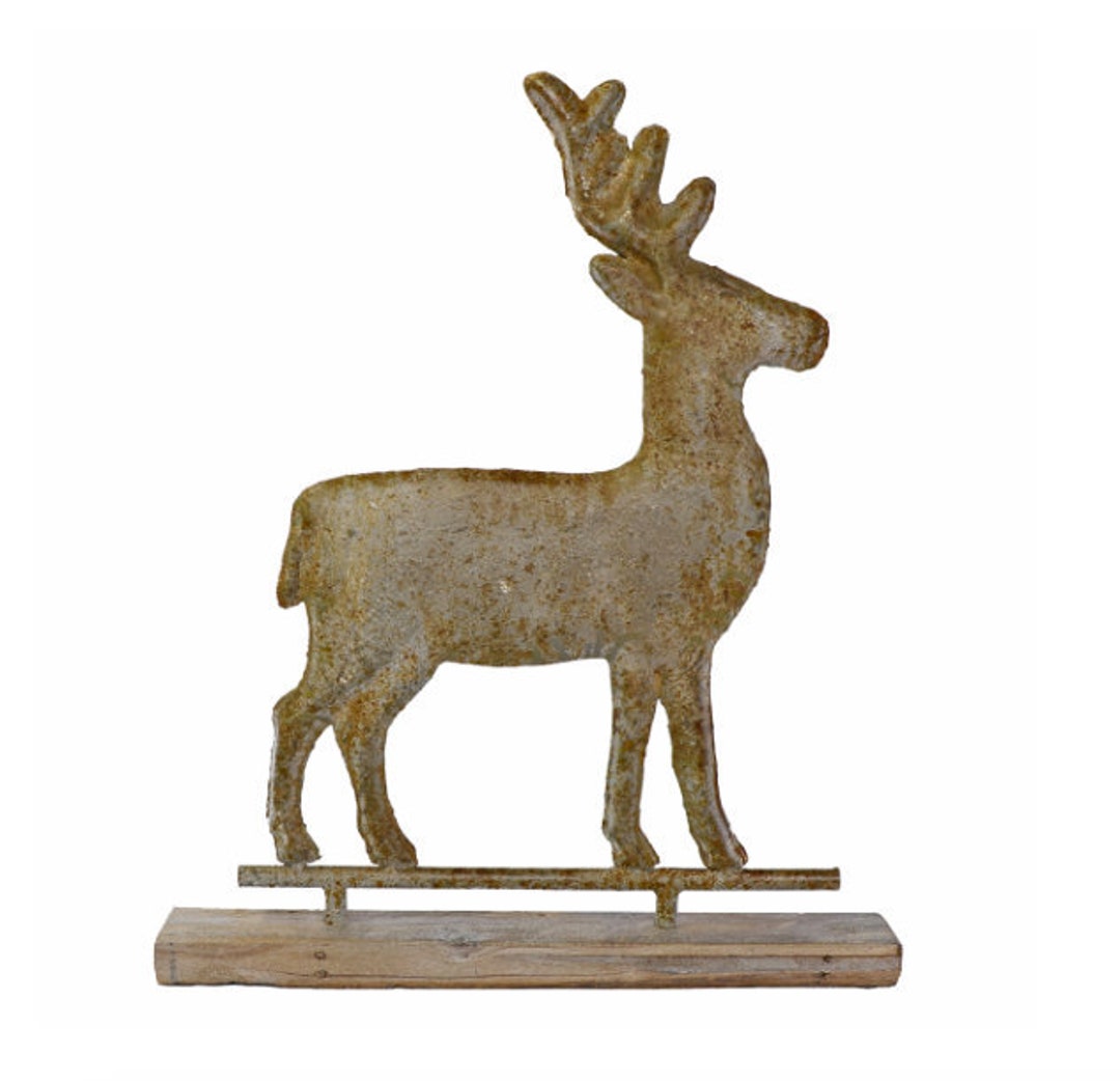 Rustic Metal Deer Weathervane - Handmade Farmhouse Decor - Etsy