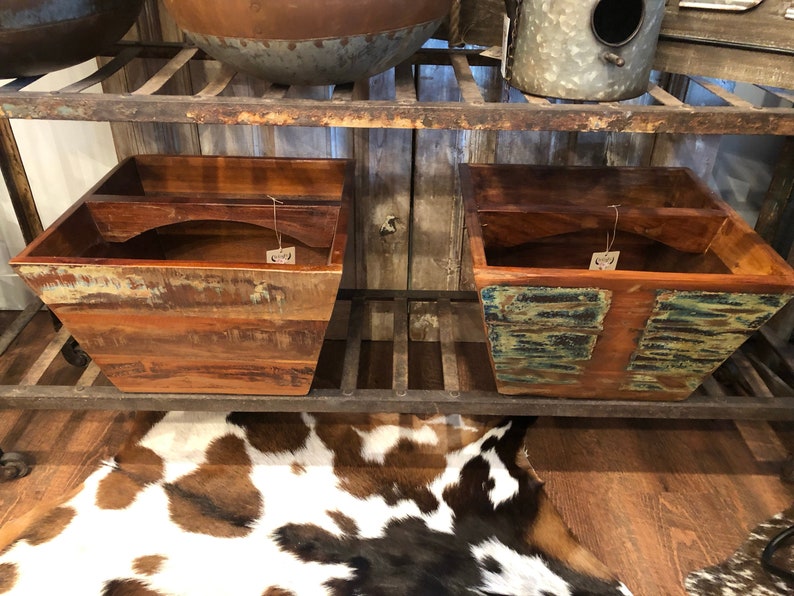 Reclaimed Wood Box Wooden Box Toy Box Storage Basket Firewood Etsy