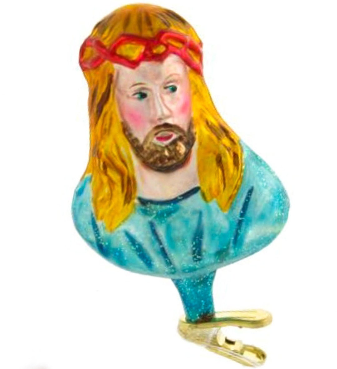 Vintage Christopher Radko CROWN OF THORNS Christmas Tree Ornament Santa