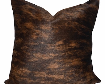 Brindle Cowhide Pillow Brown Black Cowhide Pillow Cowhide Throw Pillow Cowhide Decorative Pillow Rustic Home Decor New Home Gift