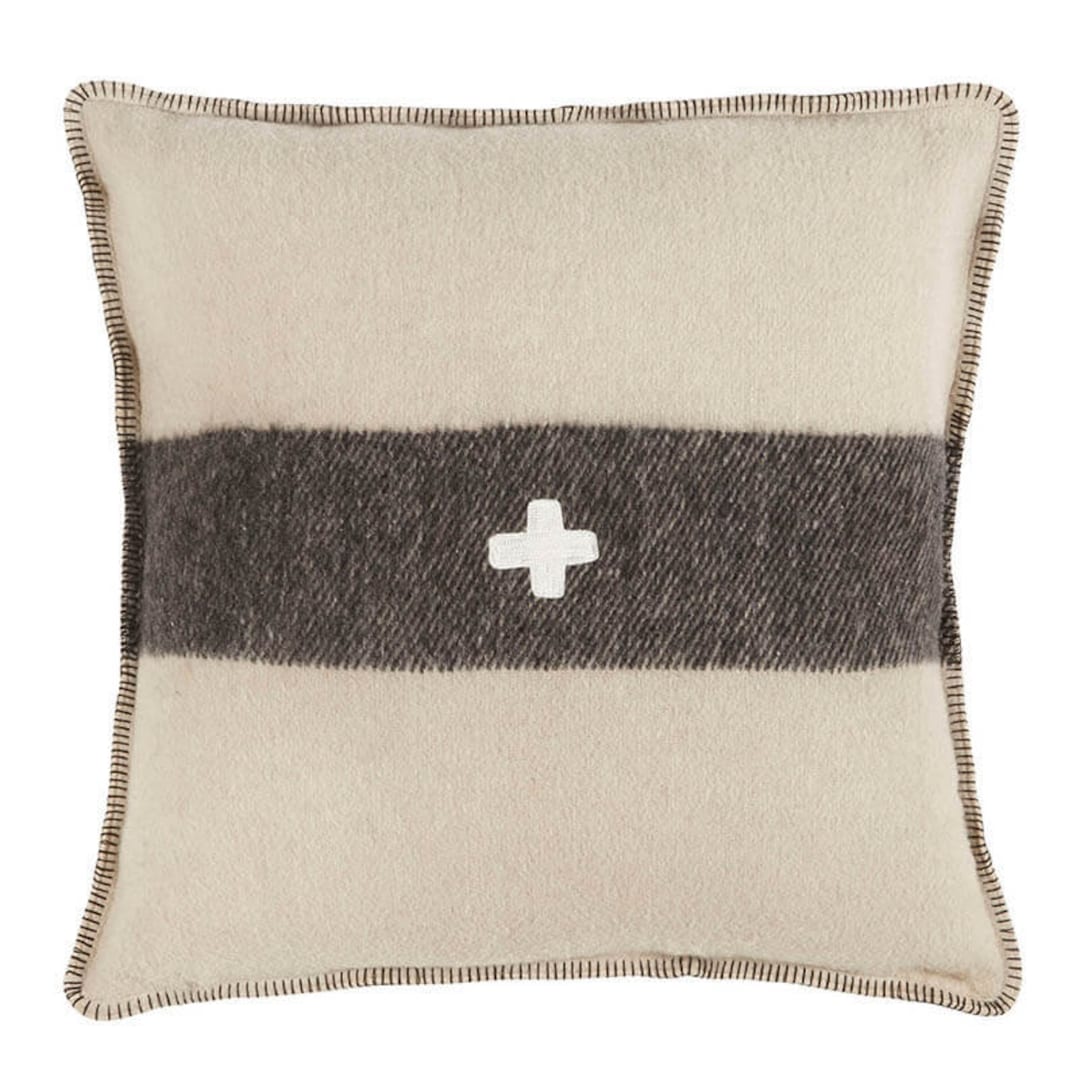 Vintage Swiss Army Pillow Retro Swiss Army Throw Pillow Swiss Army Wool