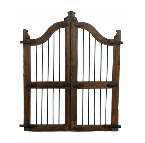 Fence,Gates＆Walls　建築　洋書　レア　希少　アンティーク Antique Arched Dog Gate: Reclaimed Wood & Iron Wall Decor - Etsy