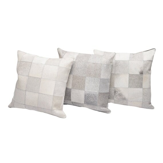 Grey cowhide pillows hotsell