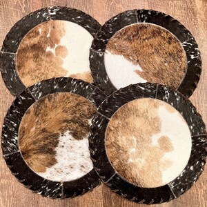 Cowhide Placemats Kitchen Decor Leather Placemats Table Decor Rustic New Home Gift for Her Gift  for Him Farmhouse Decor