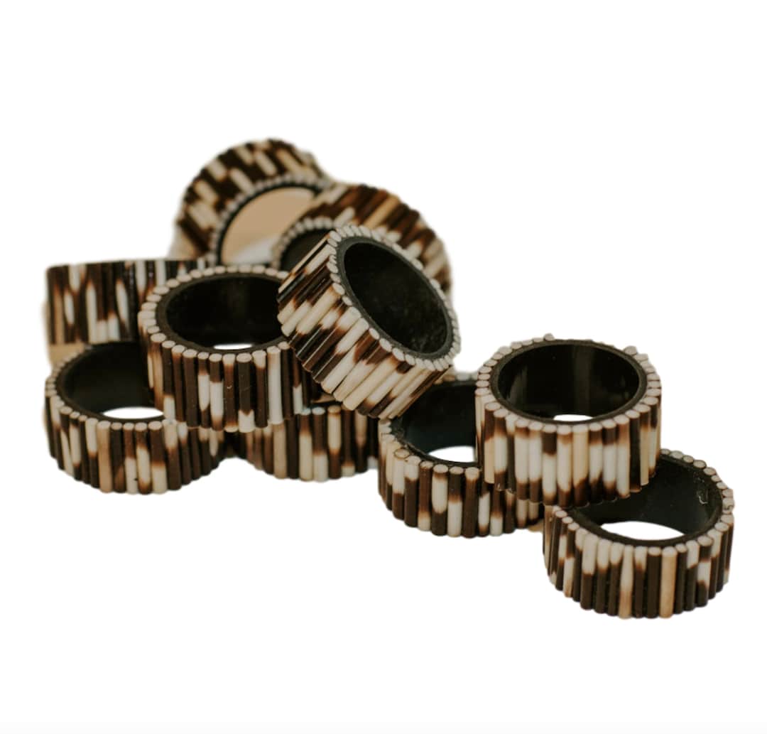 Porcupine Quill Napkin Rings - Set of 6