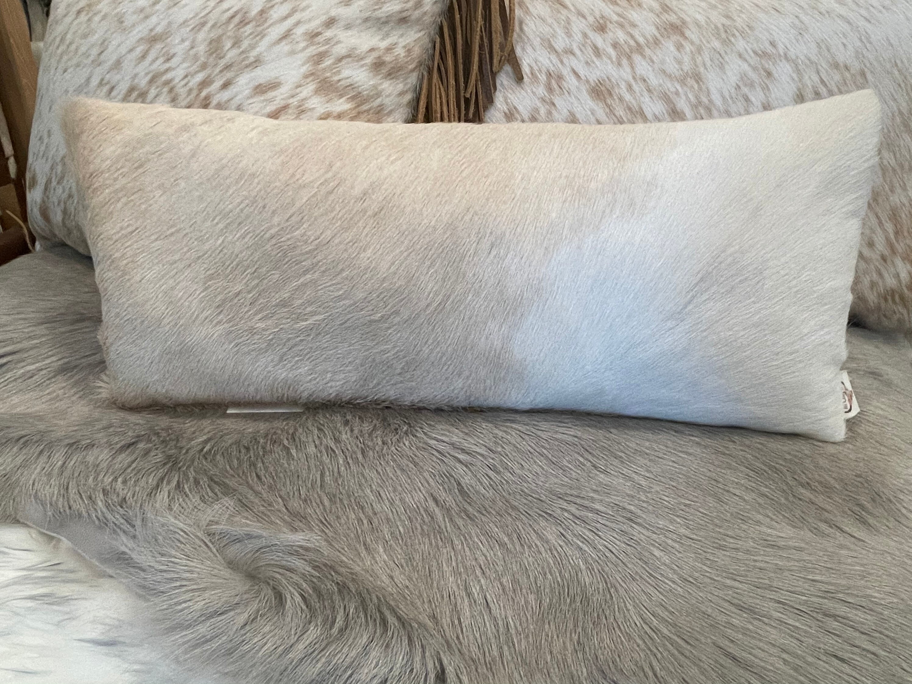 Off White Cowhide Pillow Beige and White Cowhide Lumbar Pillow Etsy