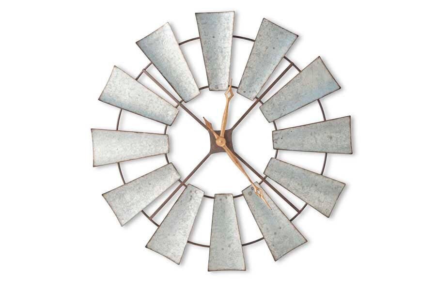 Farmhouse Windmill Clock Wall Decor Handmade Rustic Windmill Etsy