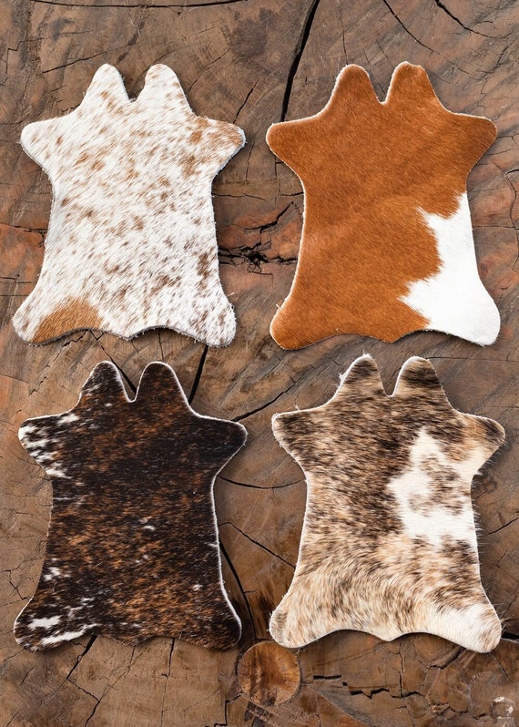 Cowhide Coasters Cowhide Coaster Set Cowhide Leather Coasters Cowhide  Leather Coaster Set New Home Gift for Her Gift for Him 