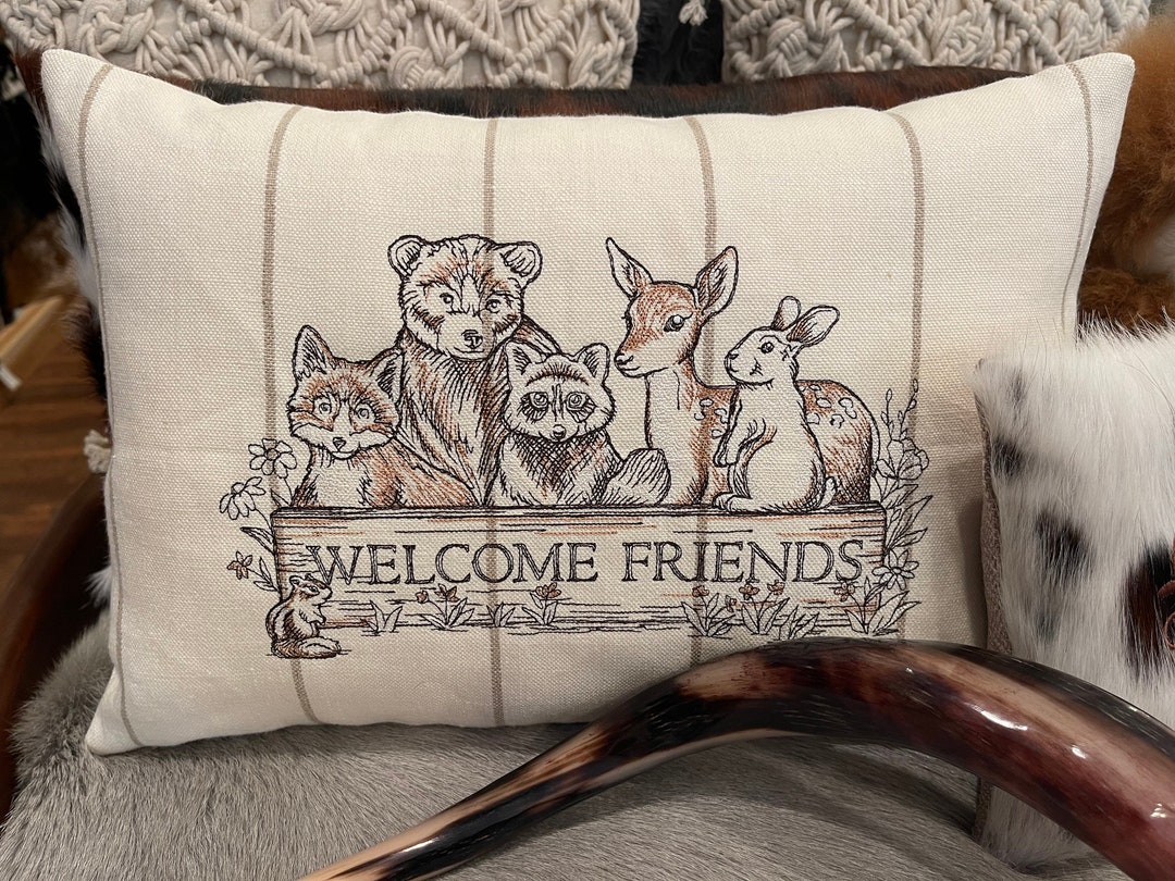 Woodland Animals Nursery Decor Pillow Woodland Animals Pillow