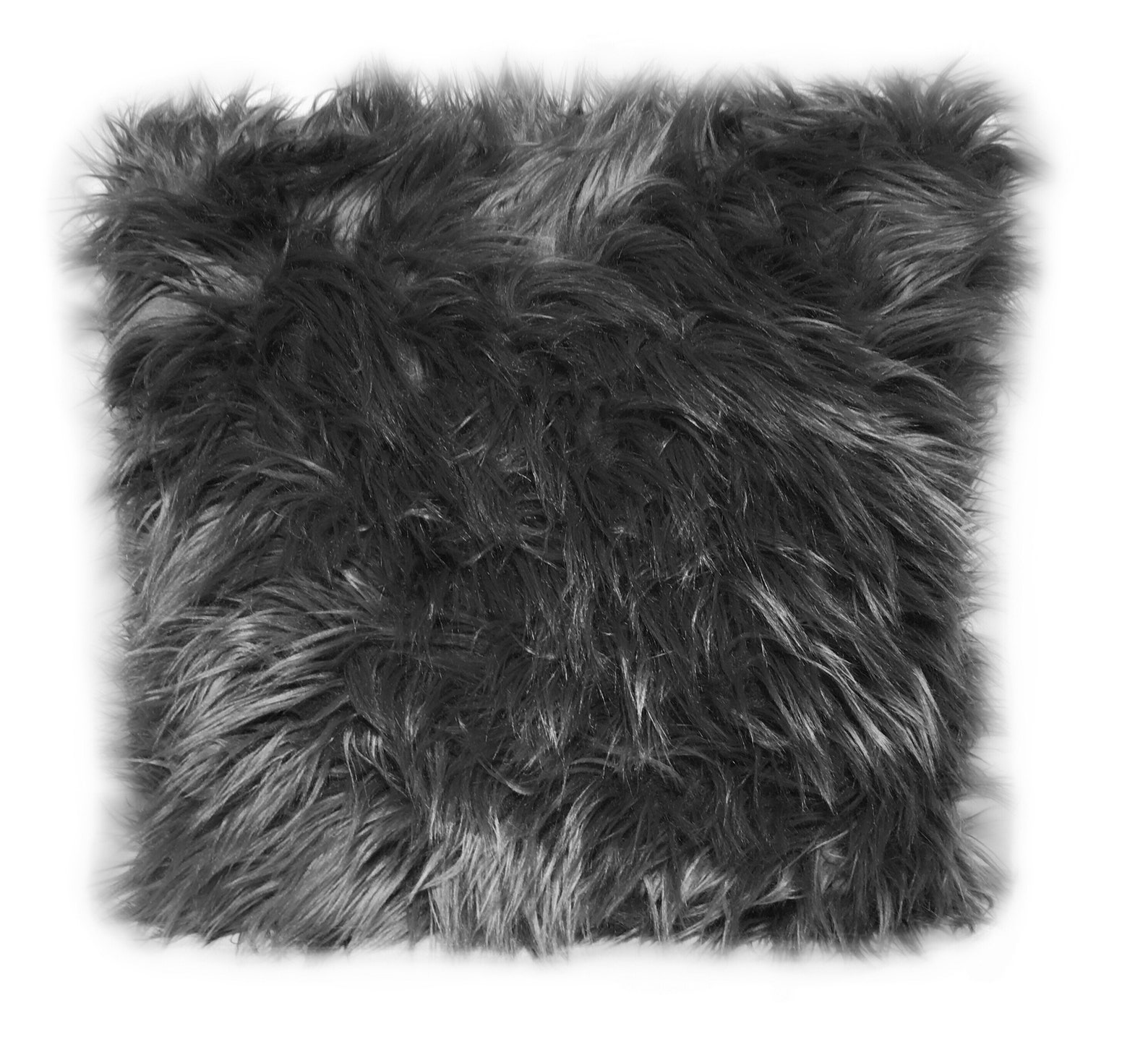 Grey Faux Fur Pillow Gray Faux Fur Sheepskin Pillow Grey Faux Etsy