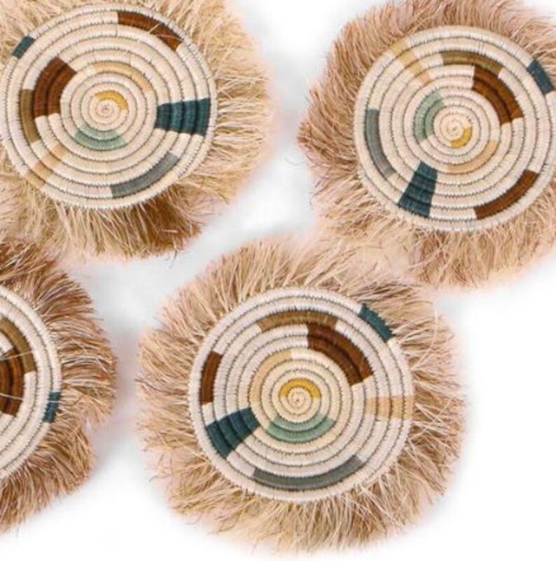 Sweetgrass Coaster Set Sweetgrass Basket Coasters Natural Etsy