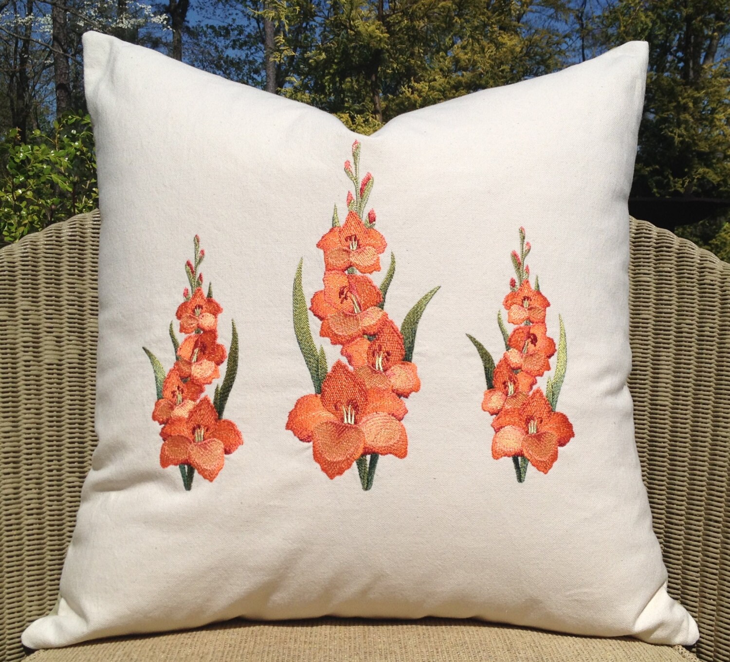 Home Décor Decorative Pillows Glads Flower Custom Pillow