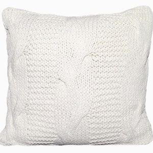 Chunky Knit Pillow Natural Knitted Pillow Off White Knit Pillow Off White Knit Throw Pillow Off White Hygge Pillow Hygge Home Decor