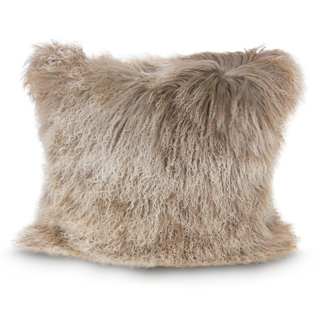 Tibetan Lamb Fur Pillow Natural Sheepskin Throw Pillow Rustic Etsy