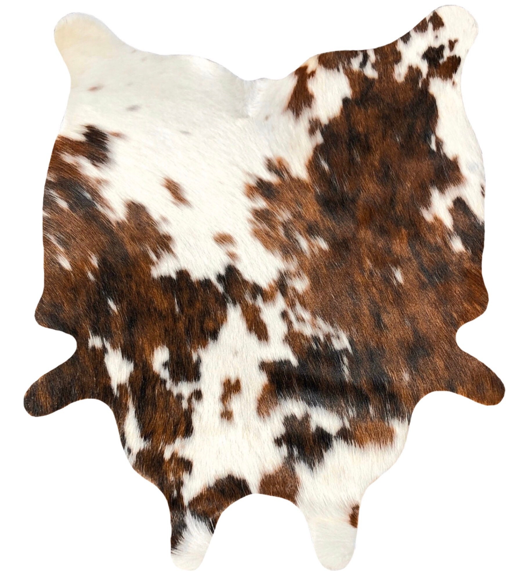 Cowhide Strap Tan W White or Tri-color Hide in Black White 