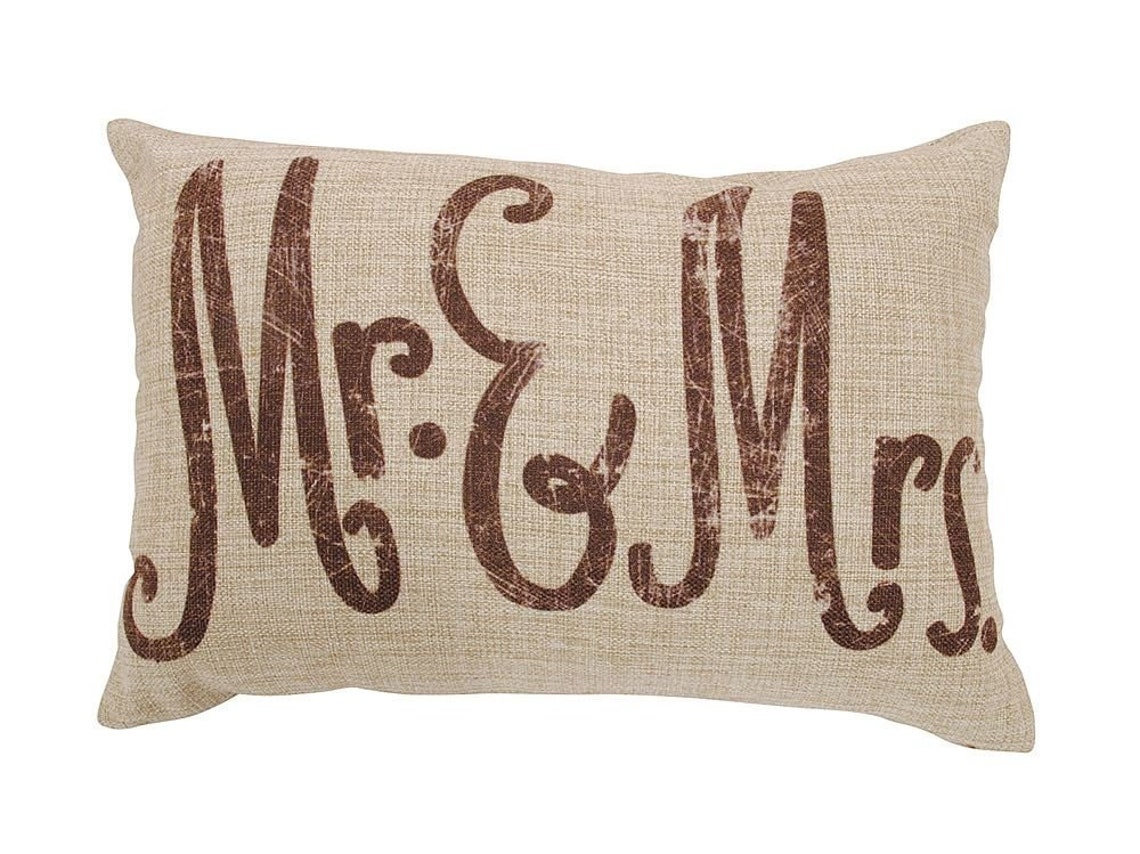 Mr and Mrs Wedding Gift Pillow His and Hers Engagement Gift Mr Etsy
