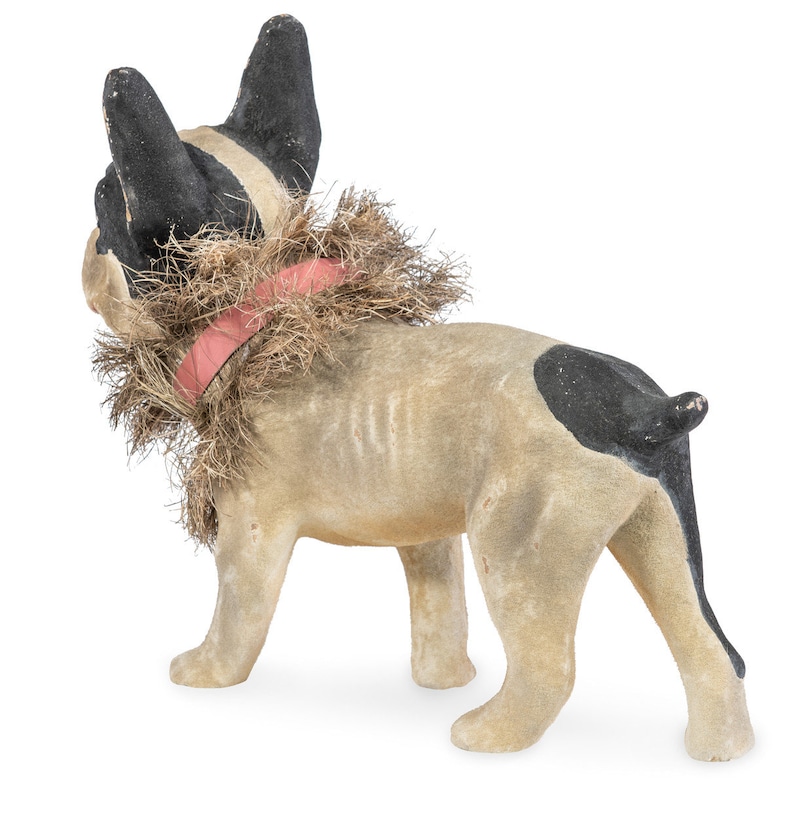 Vintage Papier Mache French Bulldog Sculpture Antique Paper Mache French Bulldog Figurine Vintage Papier Mache Bulldog Gift image 3