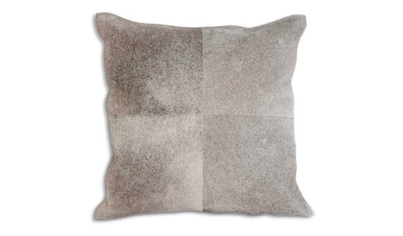 Gray Cowhide Pillow Grey Cowhide Pillow Gray Leather Hide Throw Pillow Etsy Canada