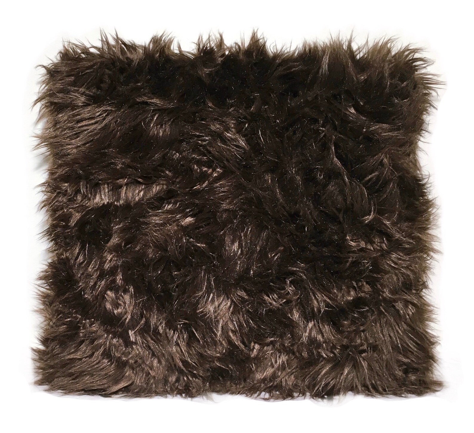Brown Fur Pillow Brown Faux Fur Sheepskin Pillow Brown Faux Etsy