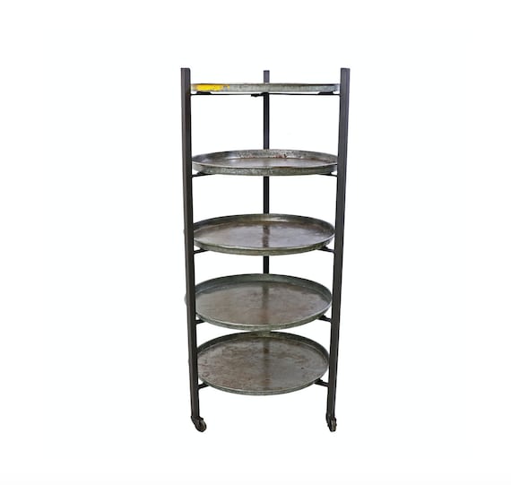 Rolling Tray Set Bar Cart Vintage Floating Shelves - Tin Shelves Home Decor Rolling Tray Set Bar Cart Vintage Floating Shelves - Tin Shelves Home Decor