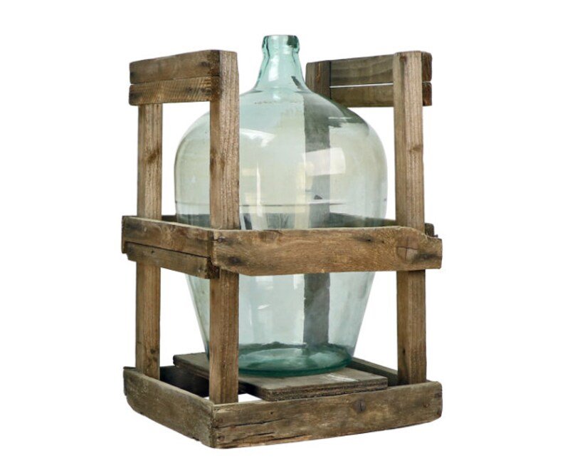 Vintage Wine Bottle Wood Crate Antique Glass Bottle Storage Etsy