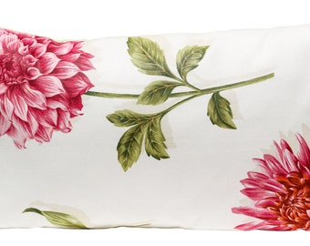 Peony Flower Print Pink Floral Pillow Dahlia Flowers Throw Pillow Cover Shabby Chic Farmhouse Decor Nursery Decor Baby Girl Gift For Her