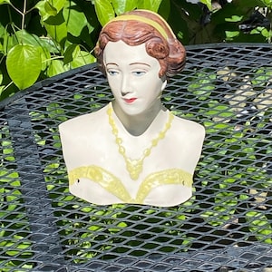 Vintage Ceramic Woman Bust - Etsy