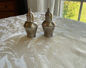 Pat. Pending Sterling Silver over Glass Salt and Pepper Shakers