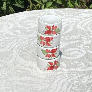 Block Bernardo Poinsettia Napkin Rings, Portugal, Set of 4