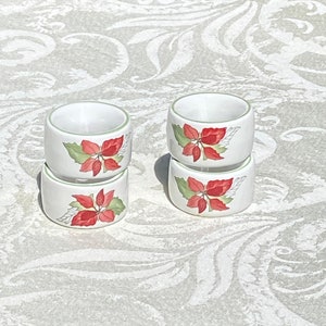 Block Bernardo Poinsettia Napkin Rings, Set of 4, Portugal