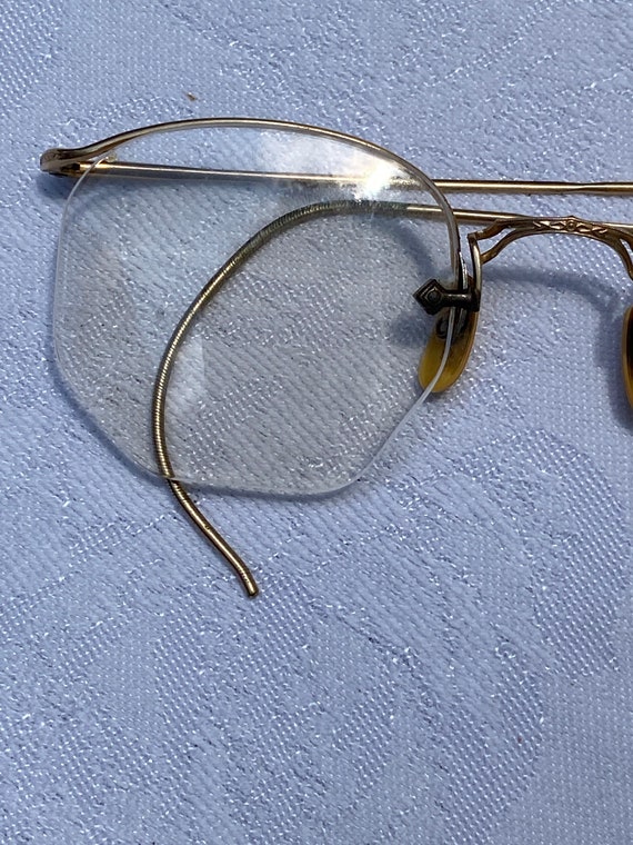 Vintage Gold Wire Eye Glasses - image 3