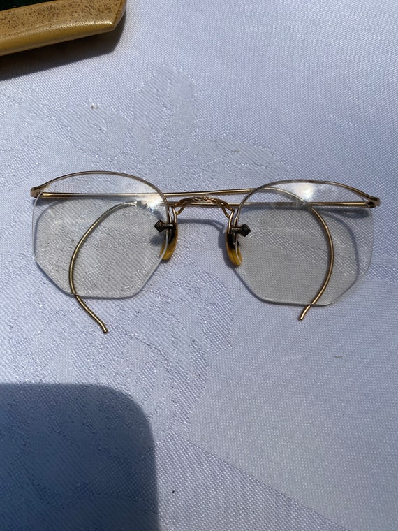 Vintage Gold Wire Eye Glasses - image 2
