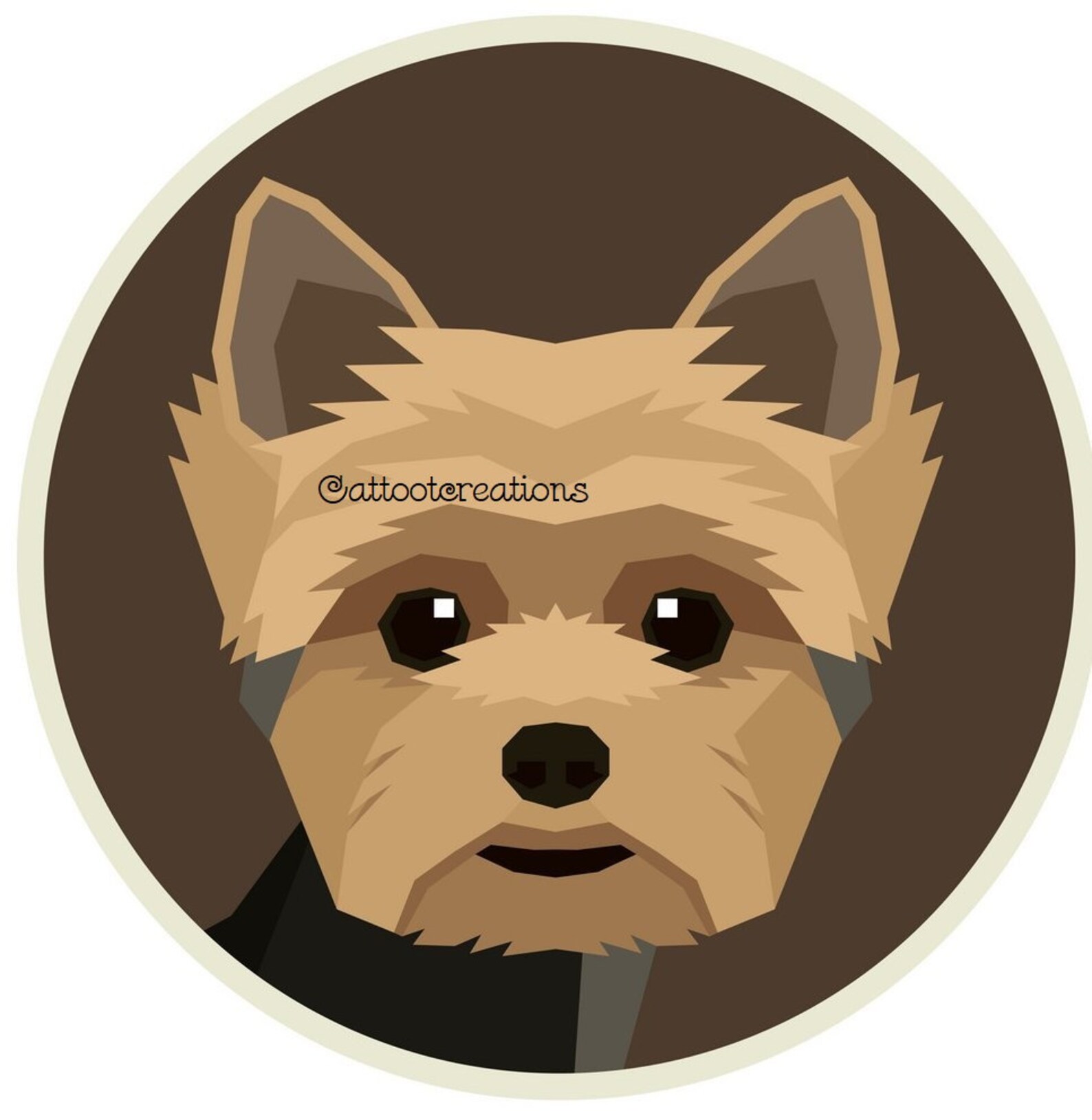 Yorkie Stickers Yorkshire Terrier Stickers Round Glossy Etsy