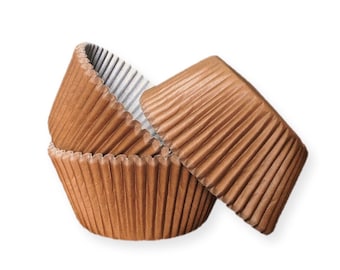 Chocolate Brown Cupcake Liners (25pcs, Standard Size) Grease Resistant Cake Liners for Baking, Caking and Crafting by Bakell