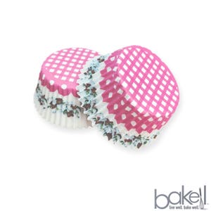 Flower Print Cupcake Liners (25pcs, Standard Size) Grease Resistant Cake Liners for Baking, Caking and Crafting by Bakell