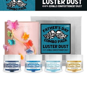 Father&#39;s Day Luster Dust Combo Pack B (4 PC SET) - Father&#39;s Day Baking Decorations | Cake Decorations | Cake Paint
