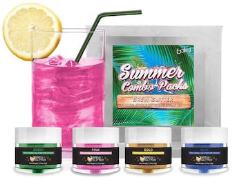 Summer Cocktail Glitter Combo Pack B (4 PC SET) - Summer Cocktails | Glitter Cocktail Kit | Summer Party Kit