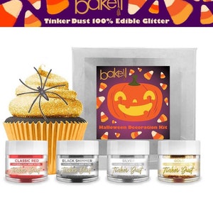 Halloween Edible Glitter Combo Pack B (4 PC SET) - Tinker Dust | Cake Decoration| Glitter for Baking| Cupcake Glitter