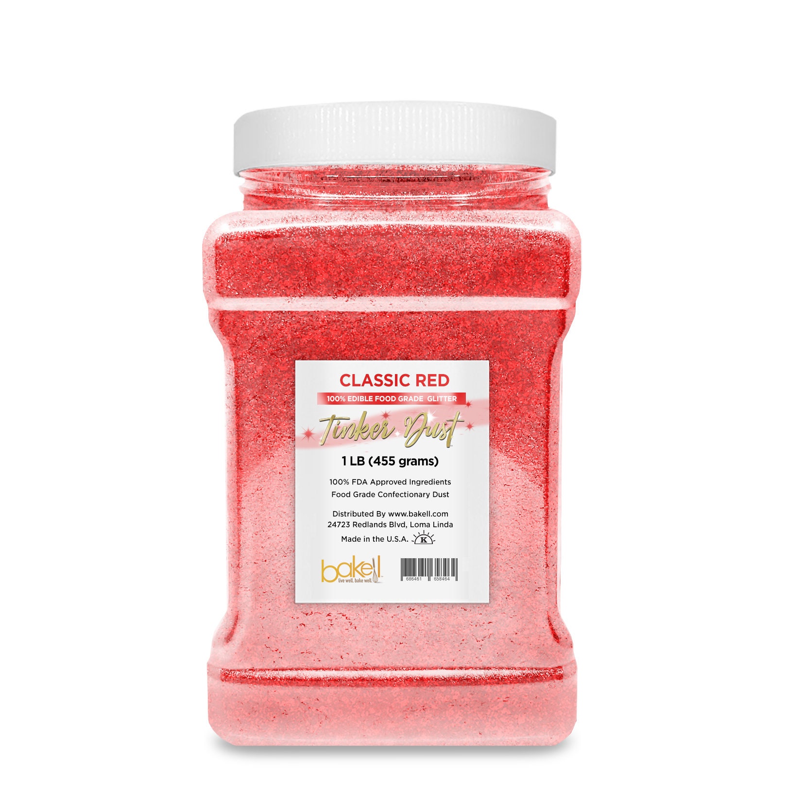 BAKELL Classic Red Edible Glitter, 25 Grams, TINKER DUST  Edible Glitter, KOSHER Certified, 100% Edible Glitter