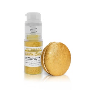 Egyptian Gold Luster Dust and Cake Paint (4 Gram Pump) Edible Glitter Dust for Cake Decorating, Cupcakes, Cookies and Candy by Bakell