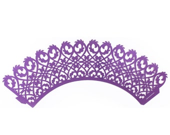 Bakell - Purple Lace Cupcake Liners | 25 PC Set | Cake Liners & Wrapper Cupcake - Baking, Caking and Craft Tools