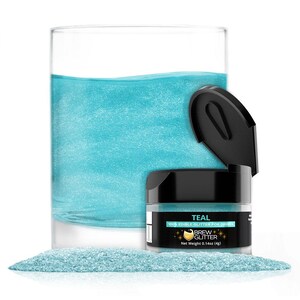 Teal Brew Glitter Jars (4g and 25g Sizes) Edible Drink Glitter for Beer, Cocktails and Beverages